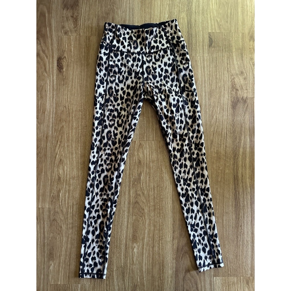 Victoria's Secret Sport, Leopard Print, High Rise Pocket Leggings Size 6 EUC